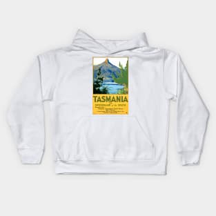 Vintage Travel Poster Australia Tasmania Kids Hoodie